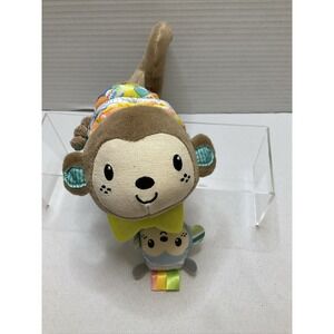 Infantino Musical Pull Down Monkey Crib Toy Crinkle‎ Rattle Teether